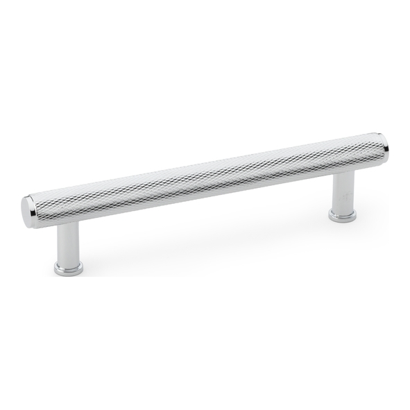 AW809-128-PC • 128mm c/c • Polished Chrome • Alexander & Wilks Crispin Knurled T-Bar Cupboard Pull Handle